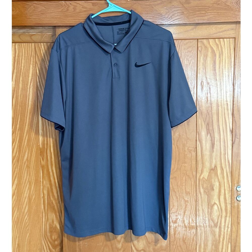 Nike Golf Dri-FIT Dark Gray Polo Shirt Men's XL Standard Fit
